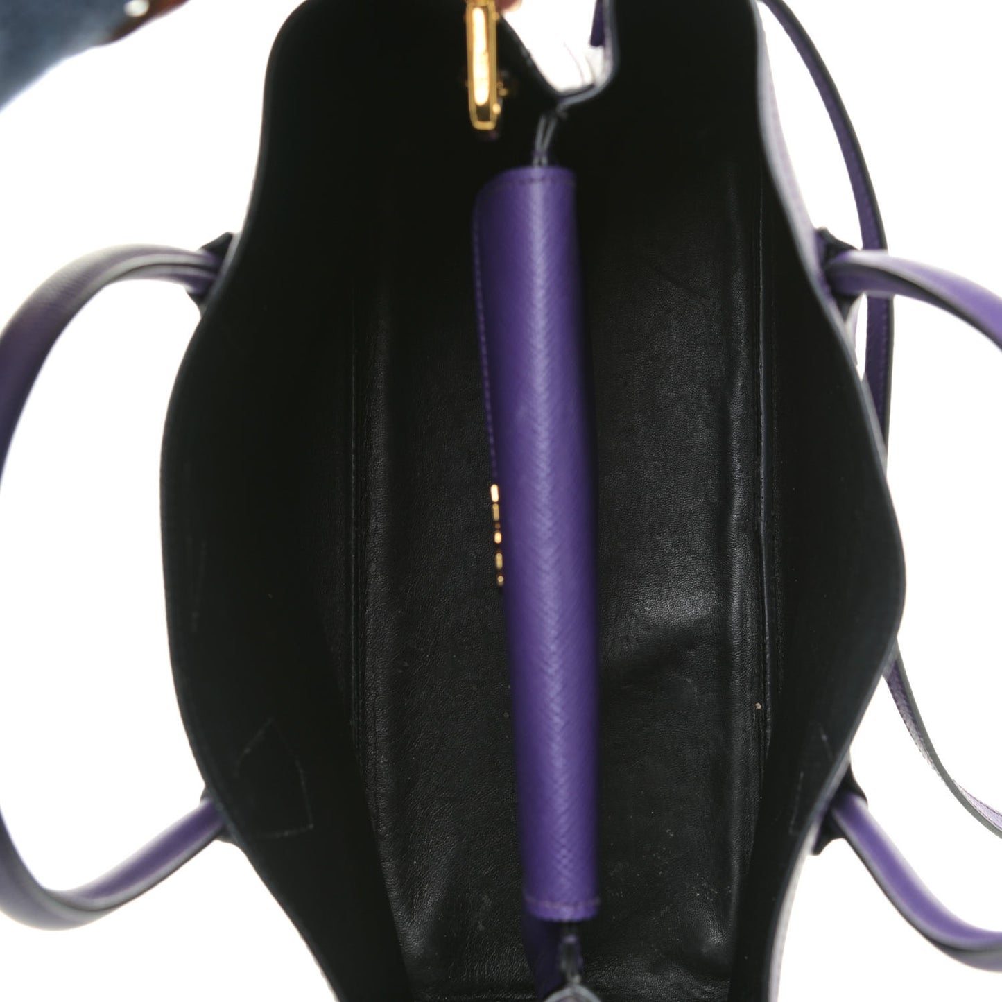 Saffiano Cuir Medium Double Bag Viola Black