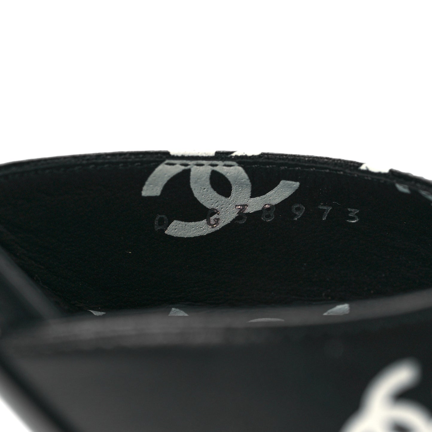 Lambskin Printed CC Sandals 39.5 Black White