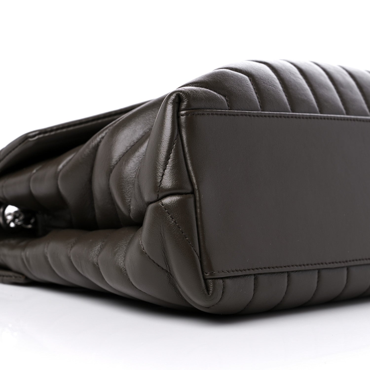Saint Laurent Calfskin Y Quilted Monogram Medium Loulou Chain Satchel Asphalt 9 of 15