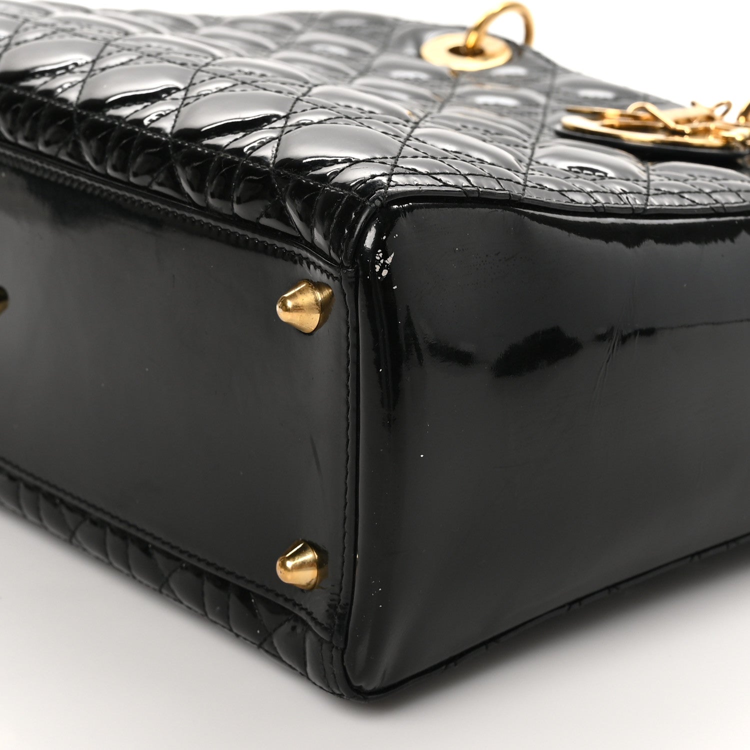 Christian Dior Patent Cannage Large Lady Dior Black 10 of 11