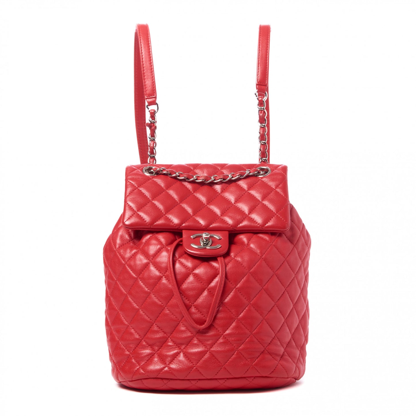 Lambskin Quilted Small Urban Spirit Backpack Red