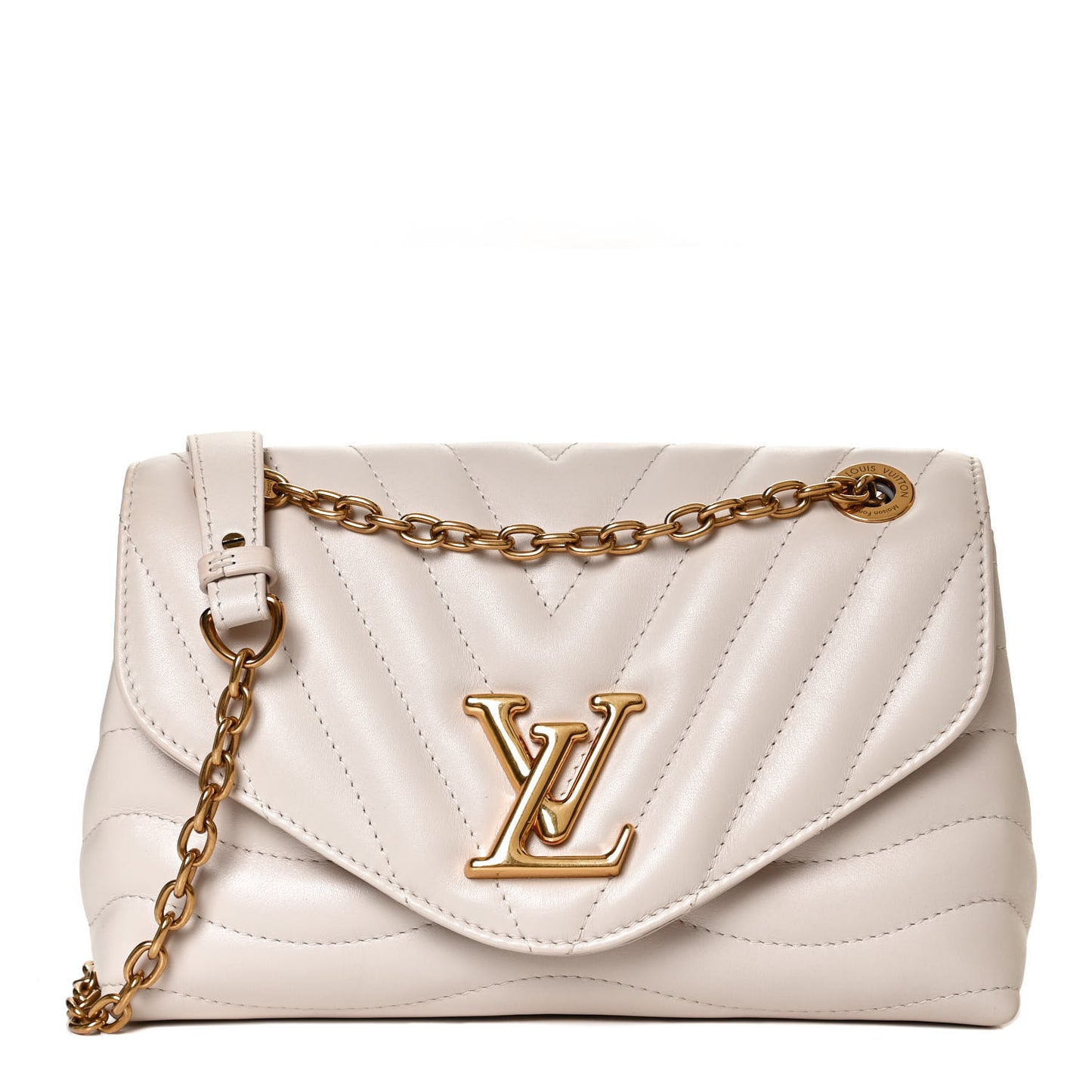 Calfskin LV New Wave Chain Bag Ivory