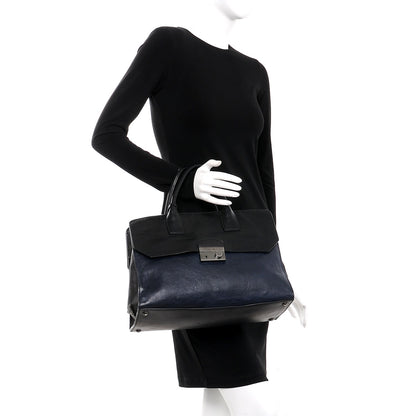 Prada Glace Calf Tote Bag Baltico Nero Black 3 of 12