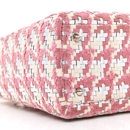 Christian Dior Lambskin Woven Tweed Medium Lady Dior Pink 9 of 16