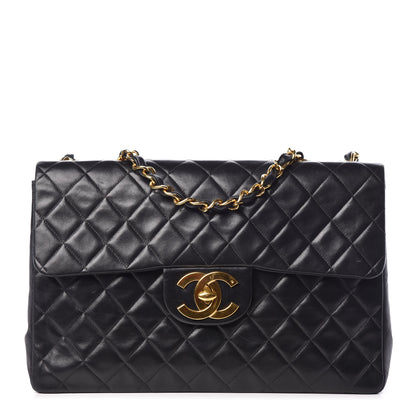 Chanel Lambskin Quilted XL Jumbo Single Flap Black 1 of 9