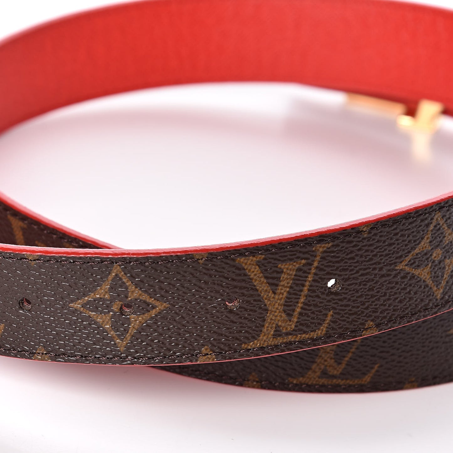 Monogram 30mm LV Initiales Reversible Belt 85 34 Coquelicot