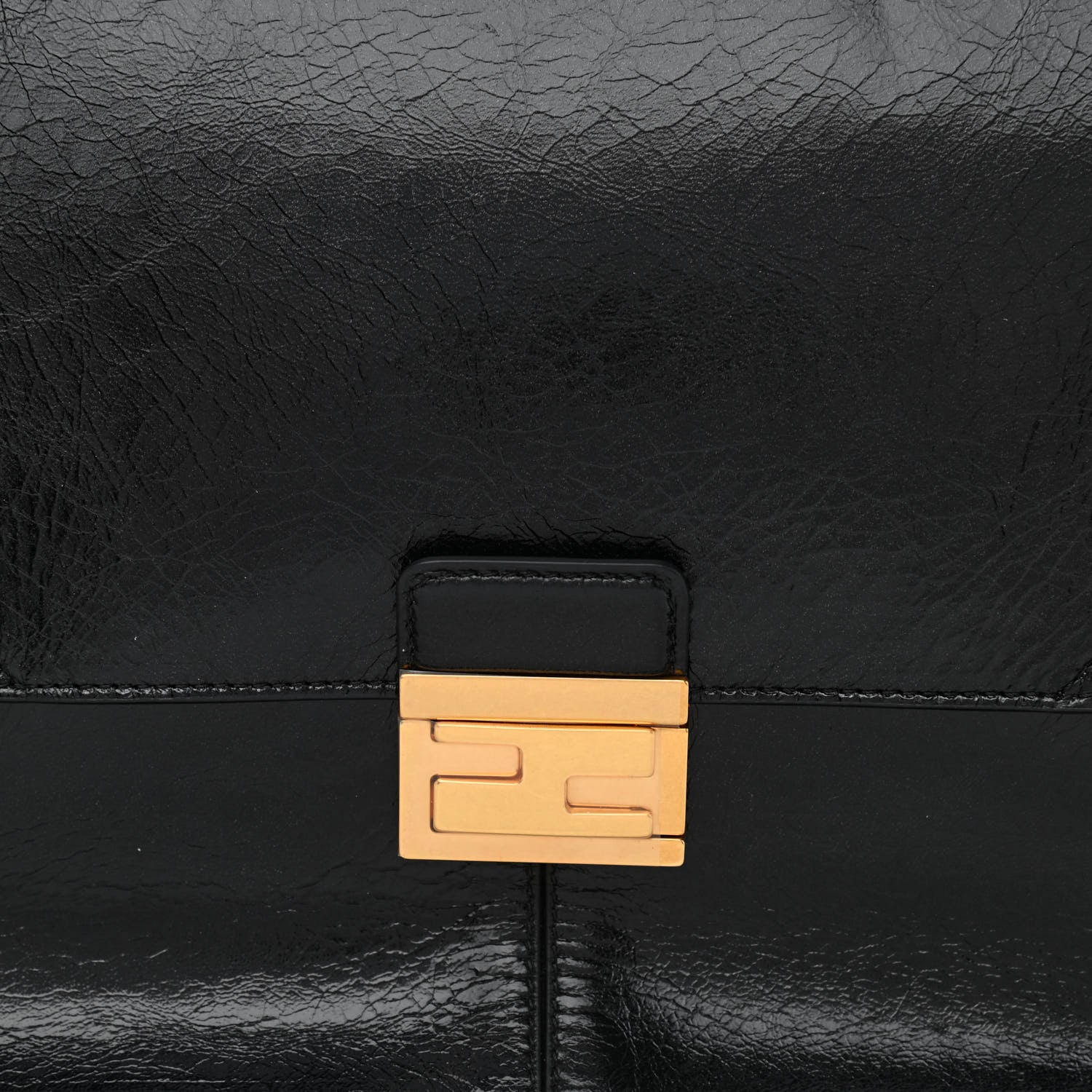 Fendi Agnello Old Shine Large Kan U Shoulder Bag Black 8 of 11