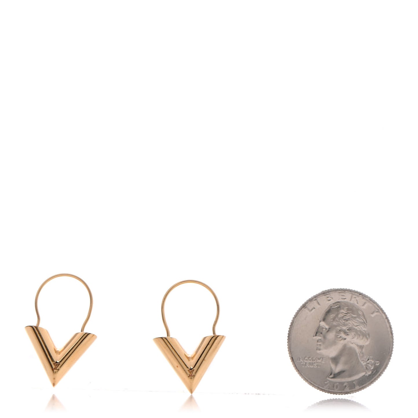 Brass Essential V Hoop Earrings Gold