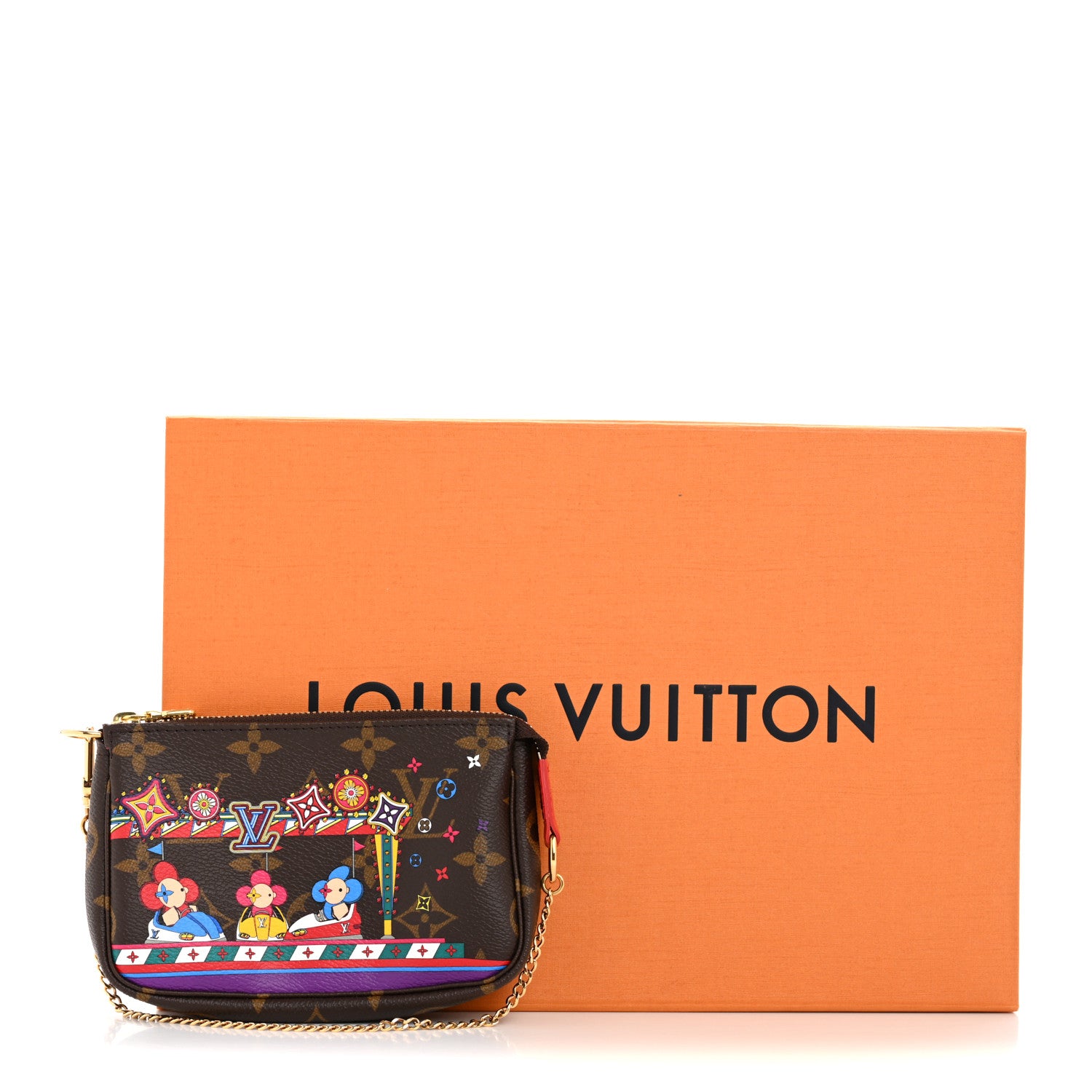 Louis Vuitton Monogram 2020 Christmas Animation Bumper Cars Mini Pochette Accessories Coquelicot 9 of 9
