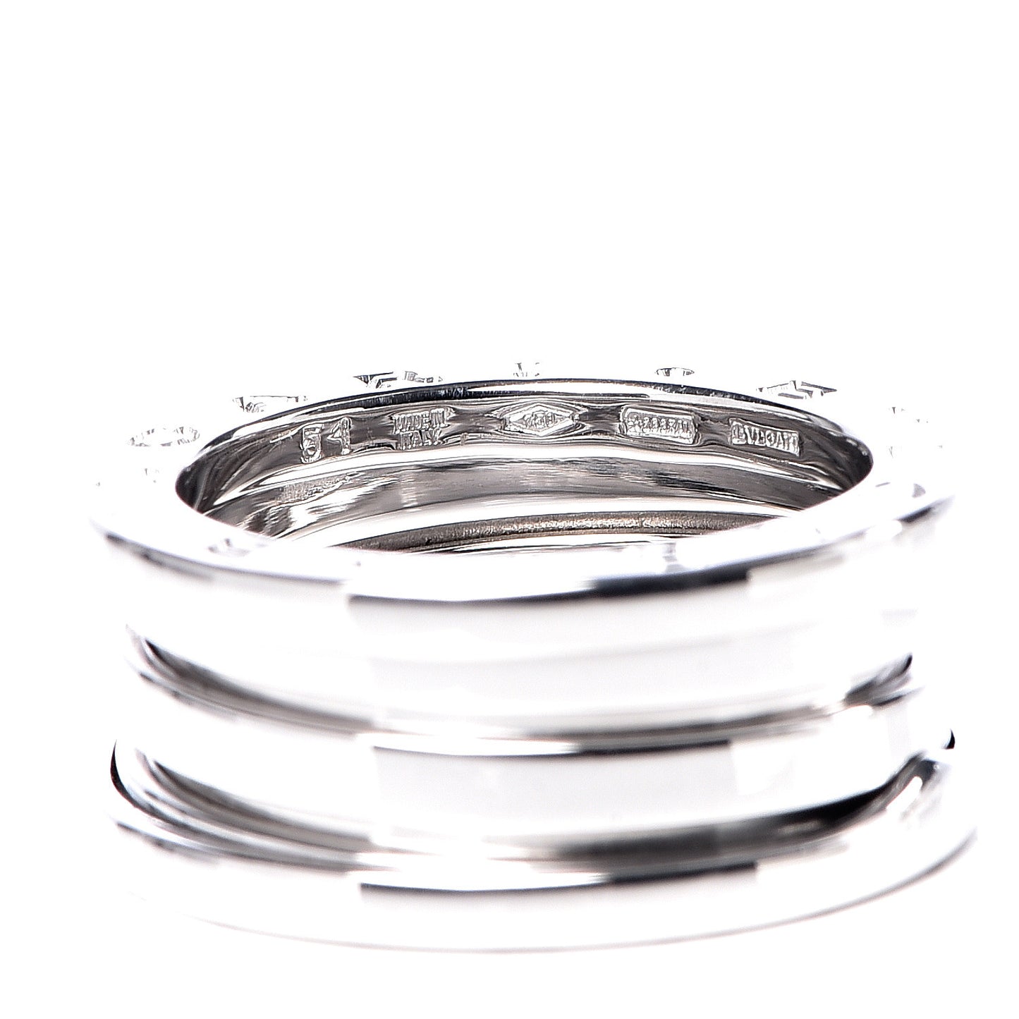 18K White Gold B.Zero1 Three-Band Ring 51 5.75