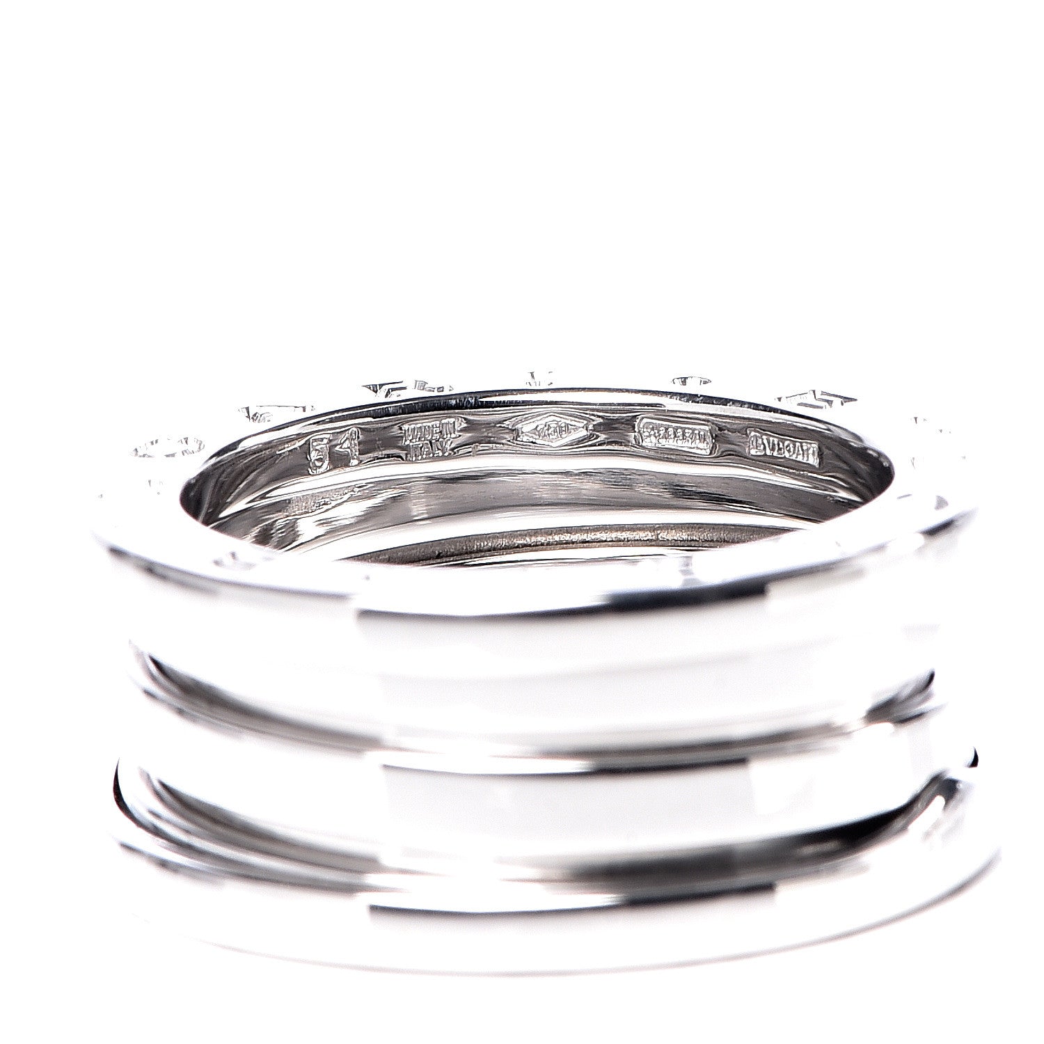 Bulgari 18K White Gold B.Zero1 Three-Band Ring 51 5.75 5 of 6