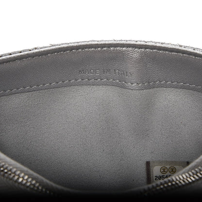 Chanel Perforated Lambskin Quilted Mini Phone Holder Clutch Silver 6 of 7