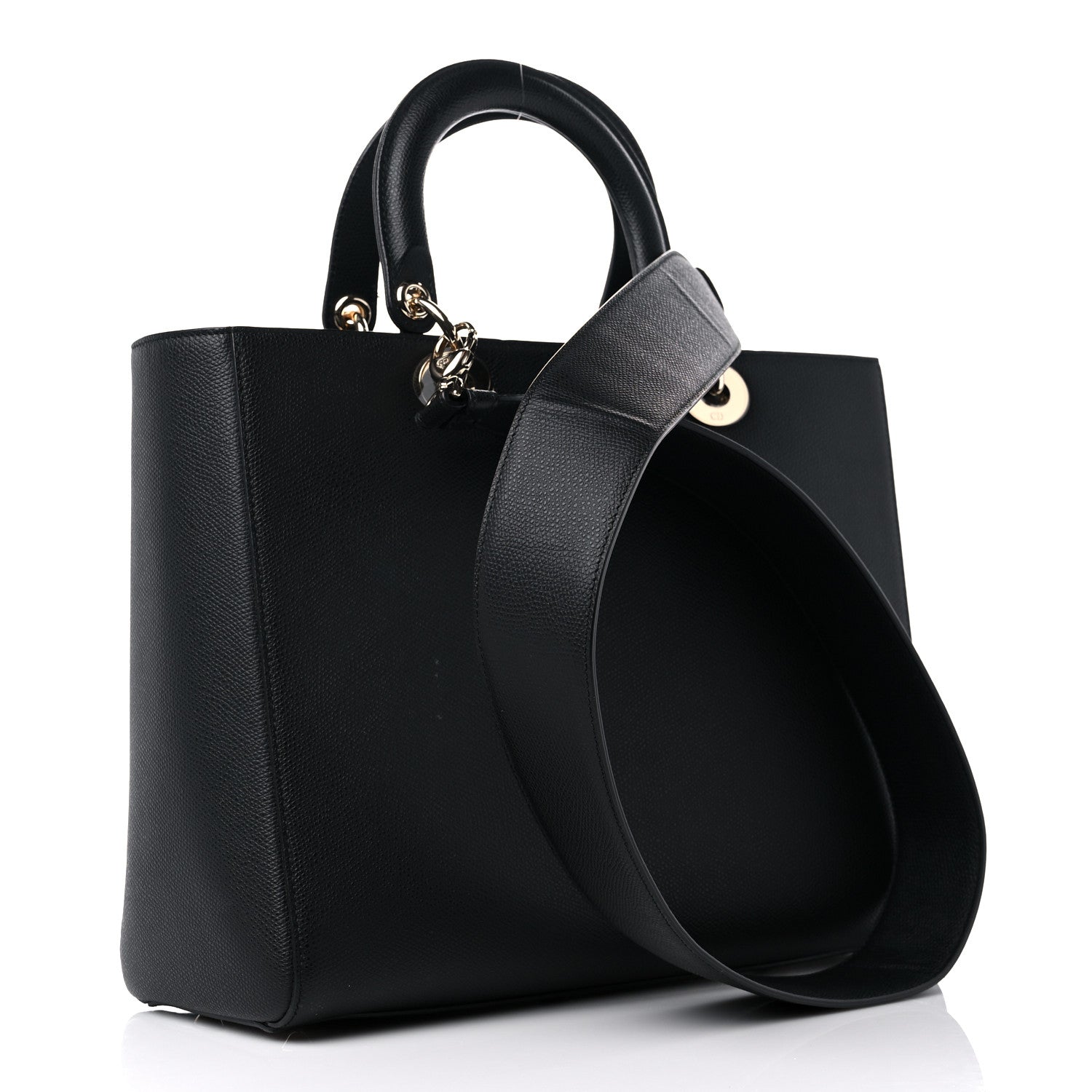 Christian Dior Grained Calfskin Large Lady Dior Black 3 of 12