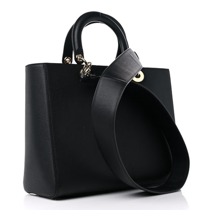 Christian Dior Grained Calfskin Large Lady Dior Black 3 of 12
