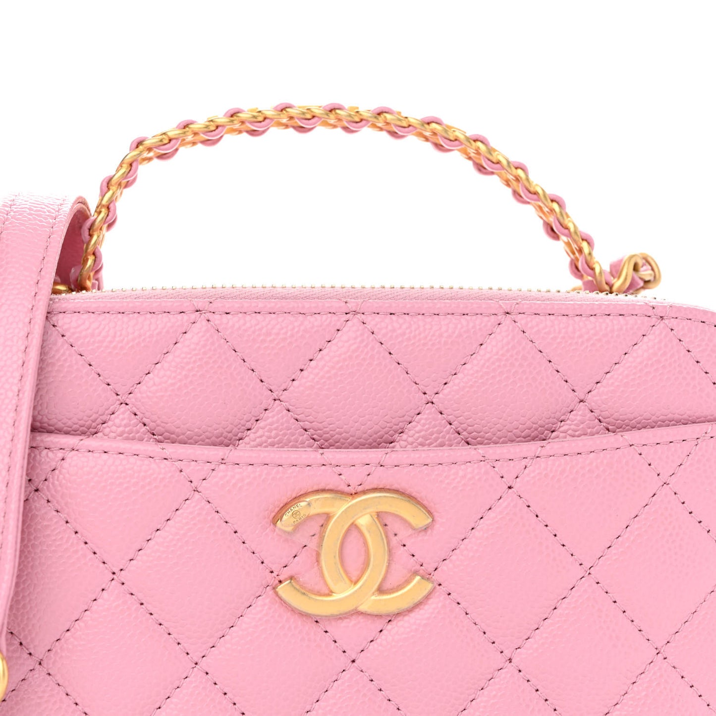 Caviar Quilted Pick Me Up Small Vanity Case Light Pink