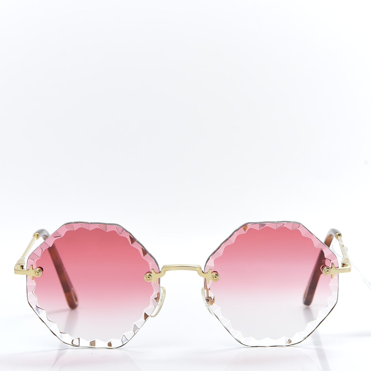 Rosie Bevelled Round Sunglasses CE142S Gold Gradient Coral