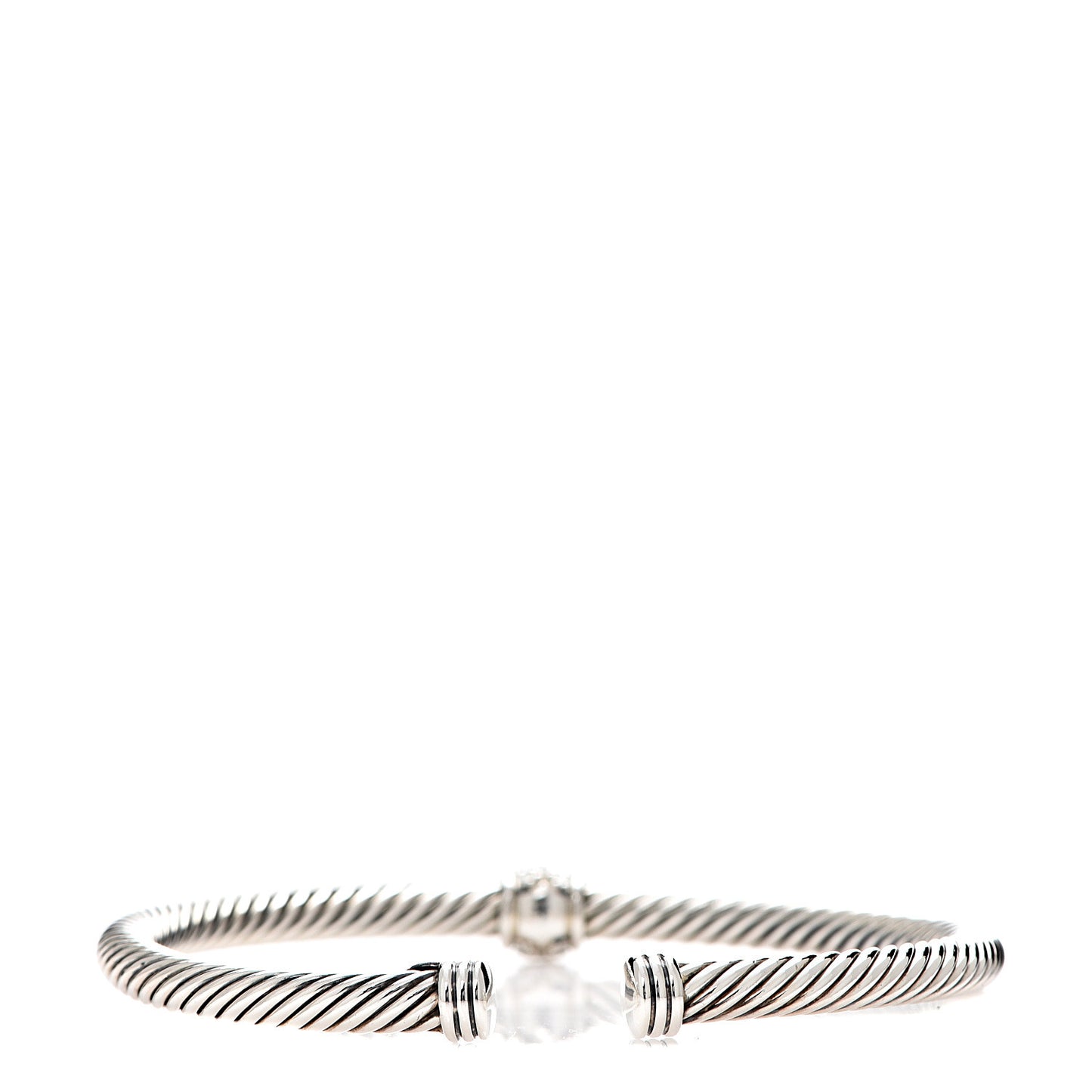 Sterling Silver Diamond 4mm Cable Classics Single Station Bracelet