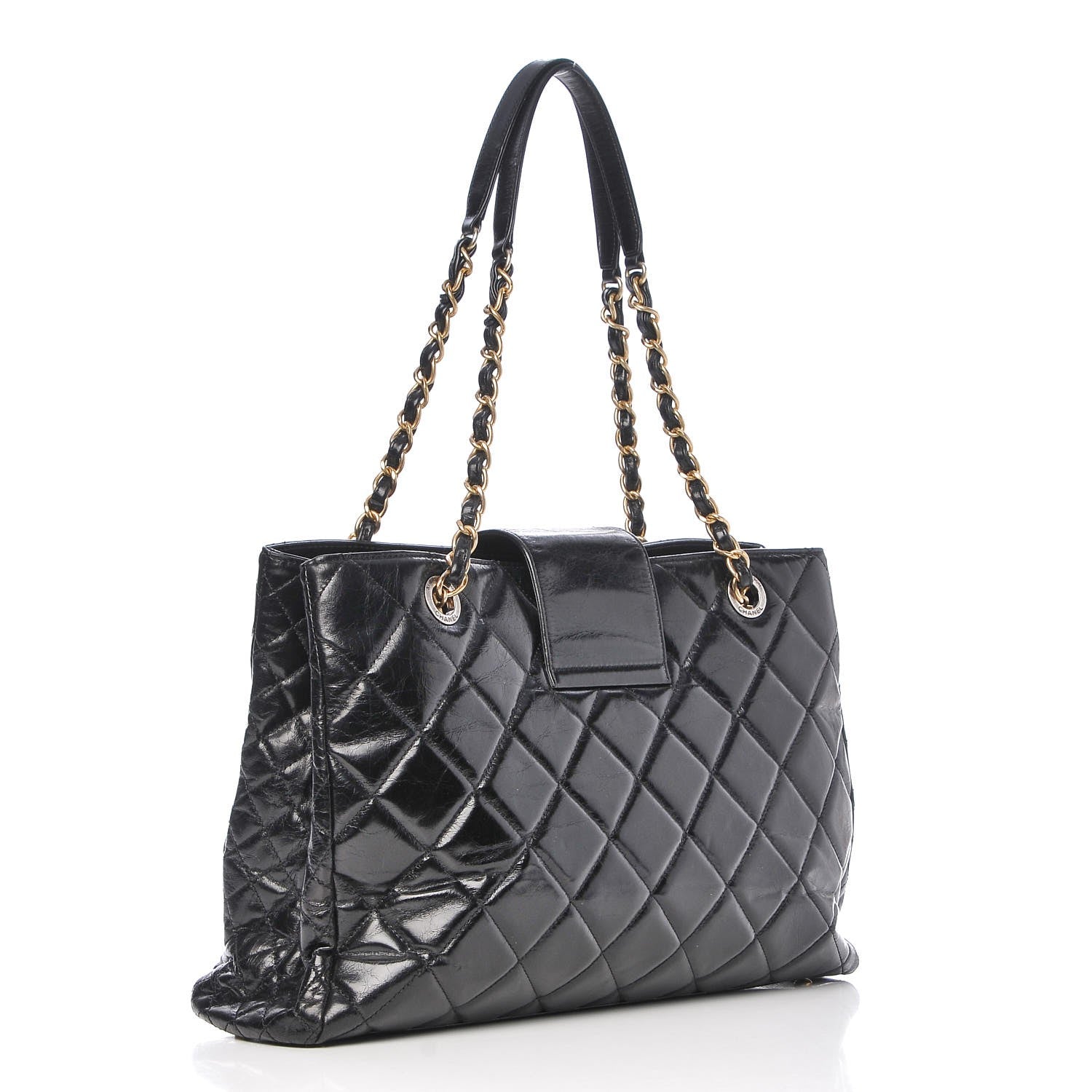 Chanel Glazed Calfskin Quilted Tote Black 3 of 13