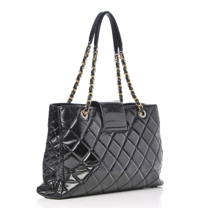 Chanel Glazed Calfskin Quilted Tote Black 3 of 13