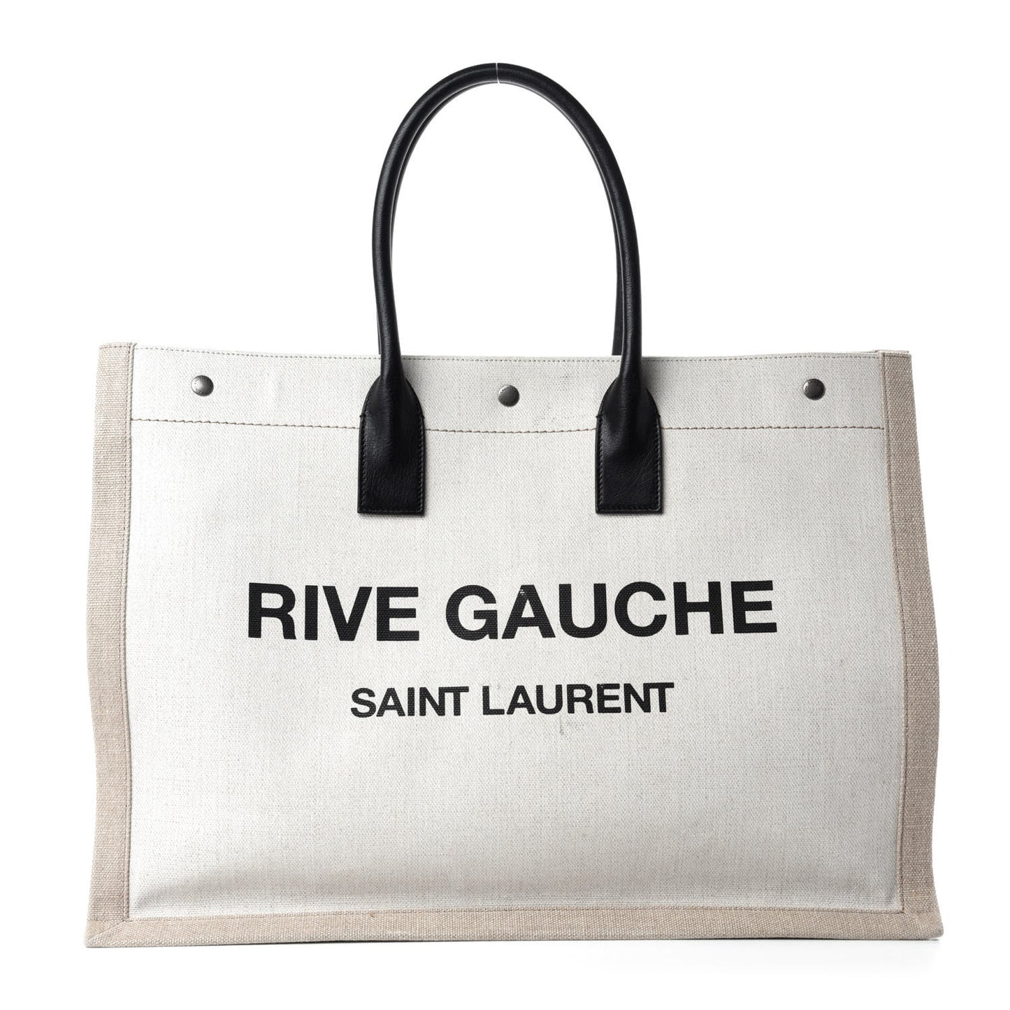 Linen Calfskin Rive Gauche Tote Optic White