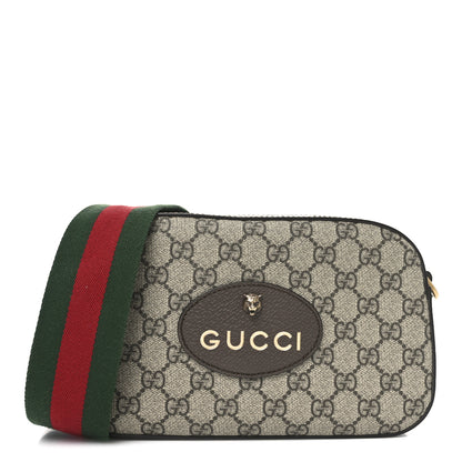 Gucci GG Supreme Monogram Web Neo Vintage Shoulder Bag Beige New Acero Crop 1 of 10