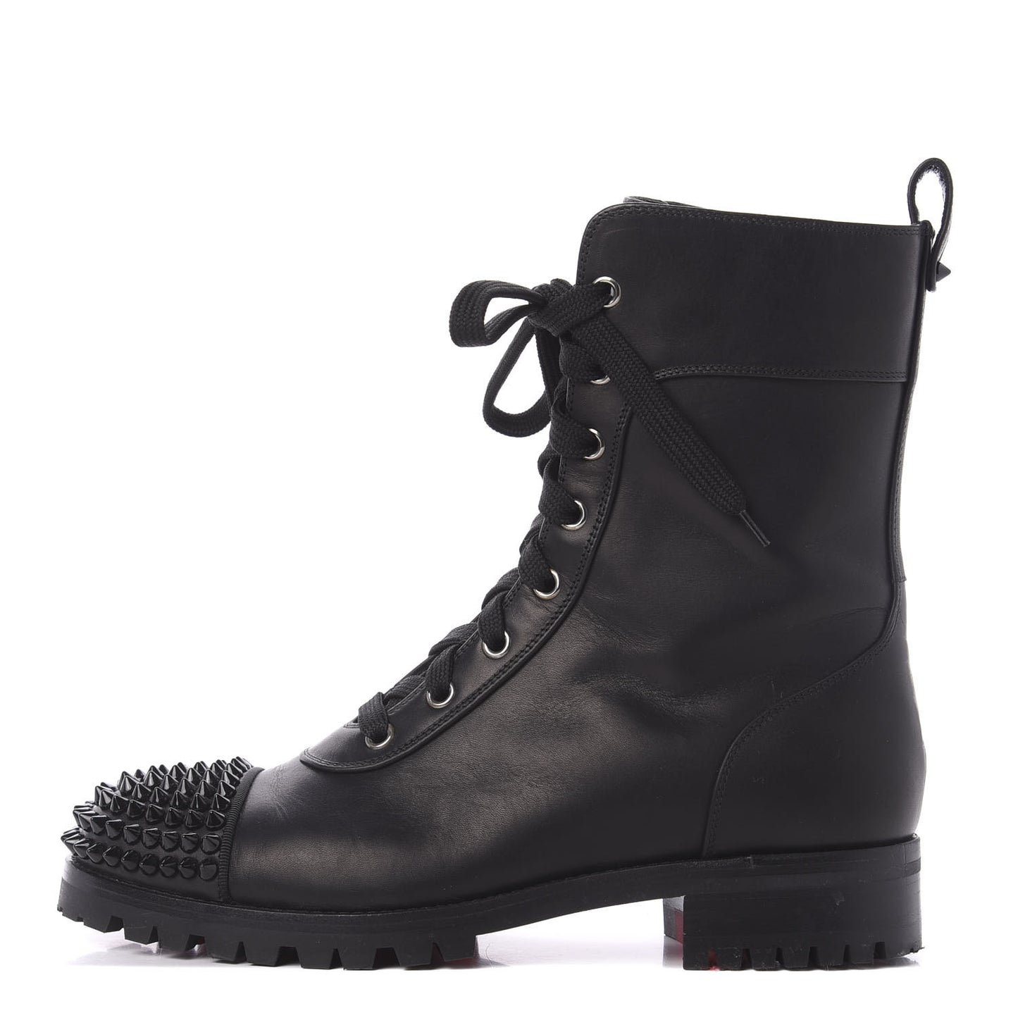 Calfskin Spikes TS Croc Flat Boots 37 Black