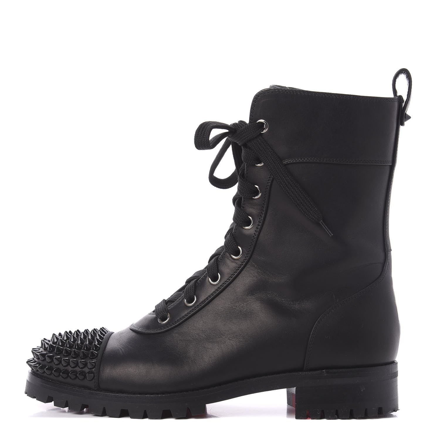 Christian Louboutin Calfskin Spikes TS Croc Flat Boots 37 Black 1 of 7