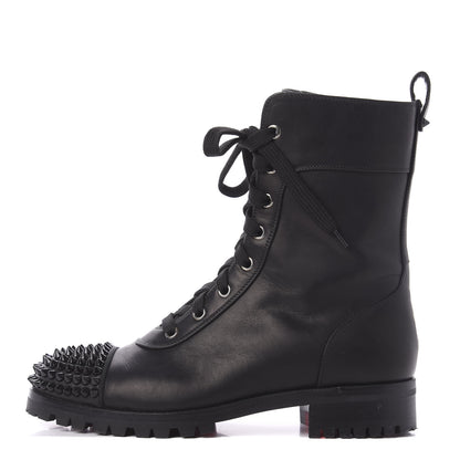 Christian Louboutin Calfskin Spikes TS Croc Flat Boots 37 Black 1 of 7