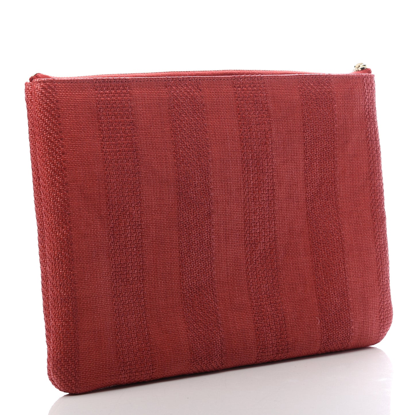 Mixed Fibers Striped Deauville Cosmetic Pouch Red