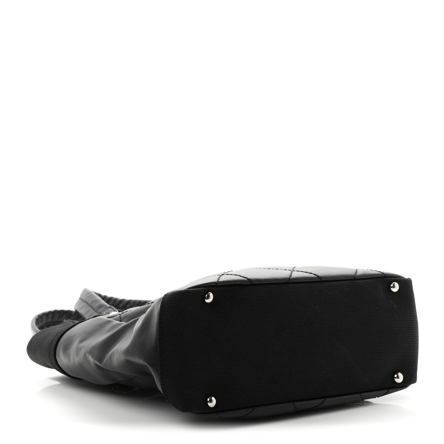 Coated Canvas Quilted Small Paris Biarritz Tote Black
