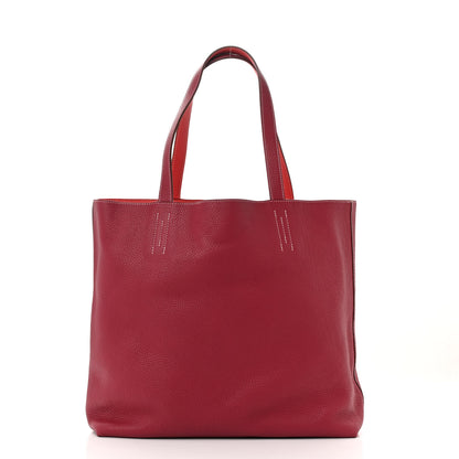 Hermes Taurillon Clemence Double Sens 36 Reversible Tote Rubis Bougainvillea 3 of 16