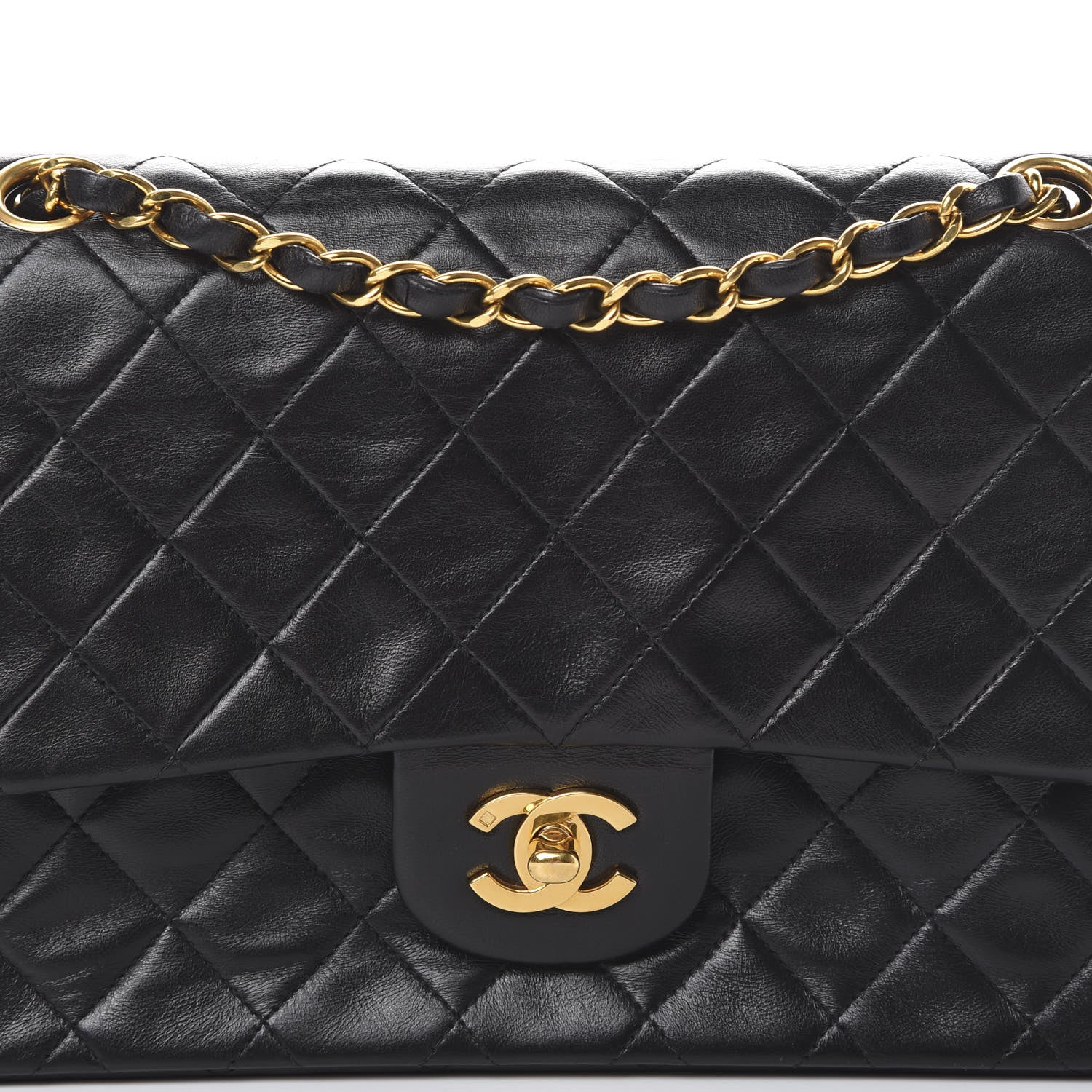 Chanel Lambskin Quilted Medium Double Flap Black 8 of 17