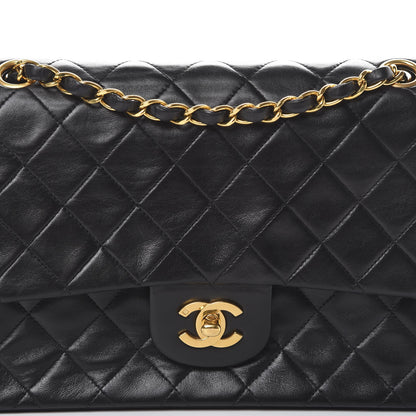 Chanel Lambskin Quilted Medium Double Flap Black 8 of 17