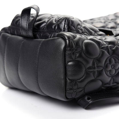 Louis Vuitton Lambskin Flower Quilted Palm Springs Backpack PM Black 6 of 8