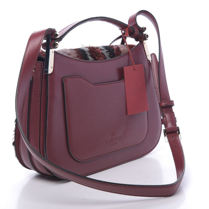 Valentino Garavani Calfskin Piper Feather Joylock Flap Messenger Bag Red 3 of 9