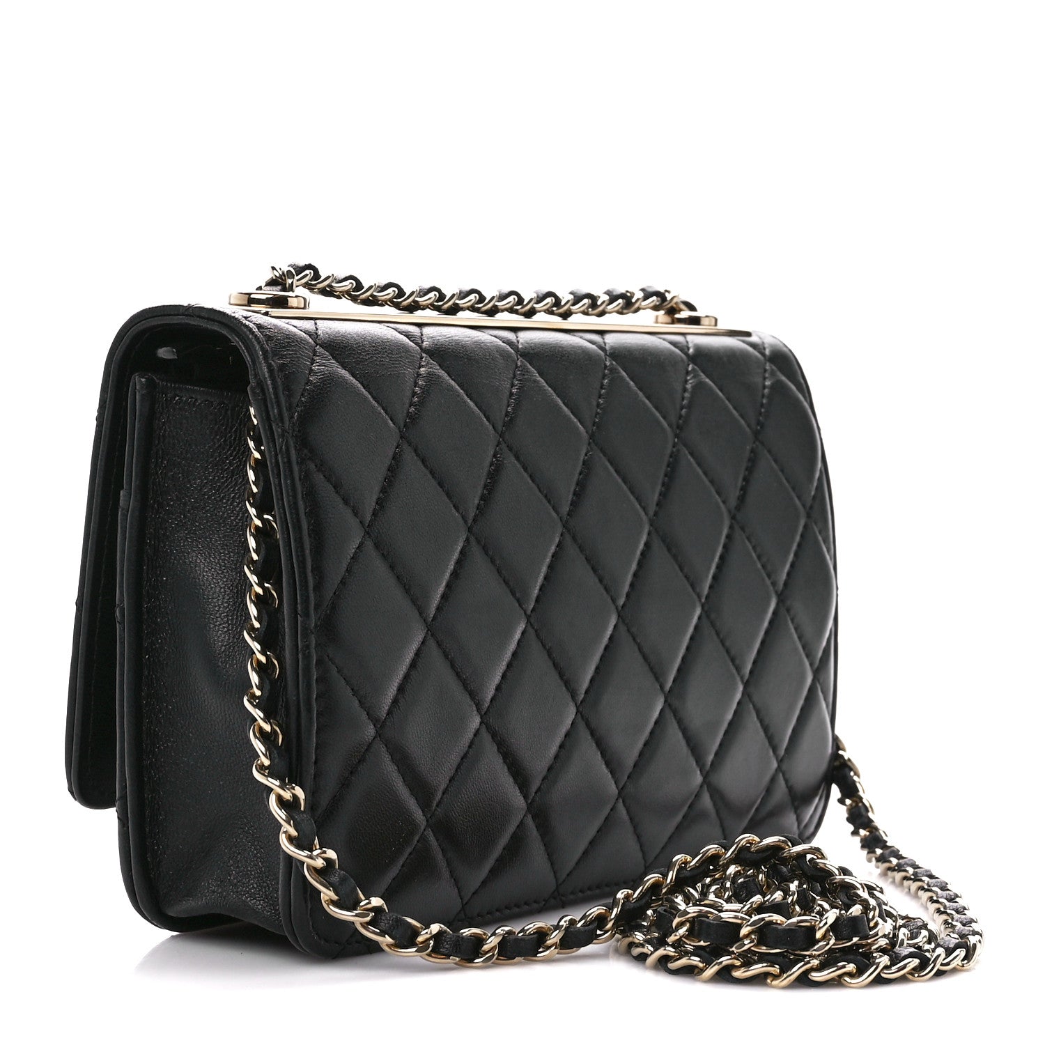 Chanel Lambskin Quilted Trendy CC Wallet On Chain WOC Black 3 of 12
