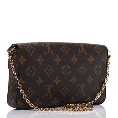 Louis Vuitton Monogram Pochette Felicie Chain Wallet Fuchsia 2 of 8