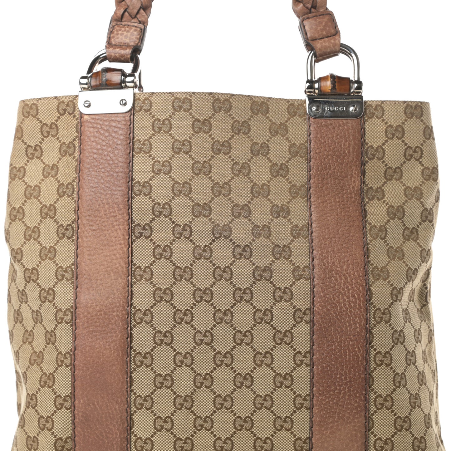 Monogram Large Bamboo Bar Tote Brown