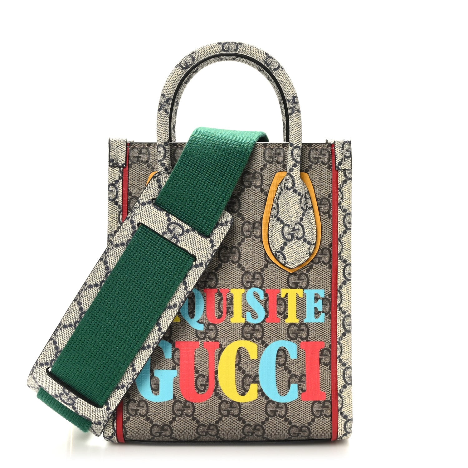 Gucci GG Supreme Monogram Exquisite Mini Vertical Tote Beige Ebony Blue Crop Live Red 1 of 8