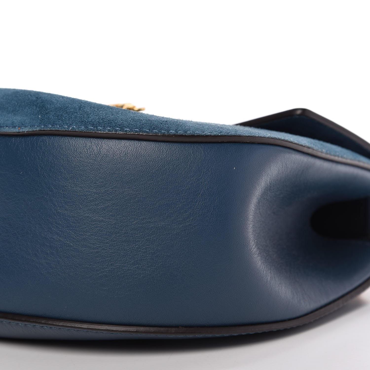 Chloe Suede Smooth Calfskin Drew Shoulder Bag Majolica Blue 7 of 11