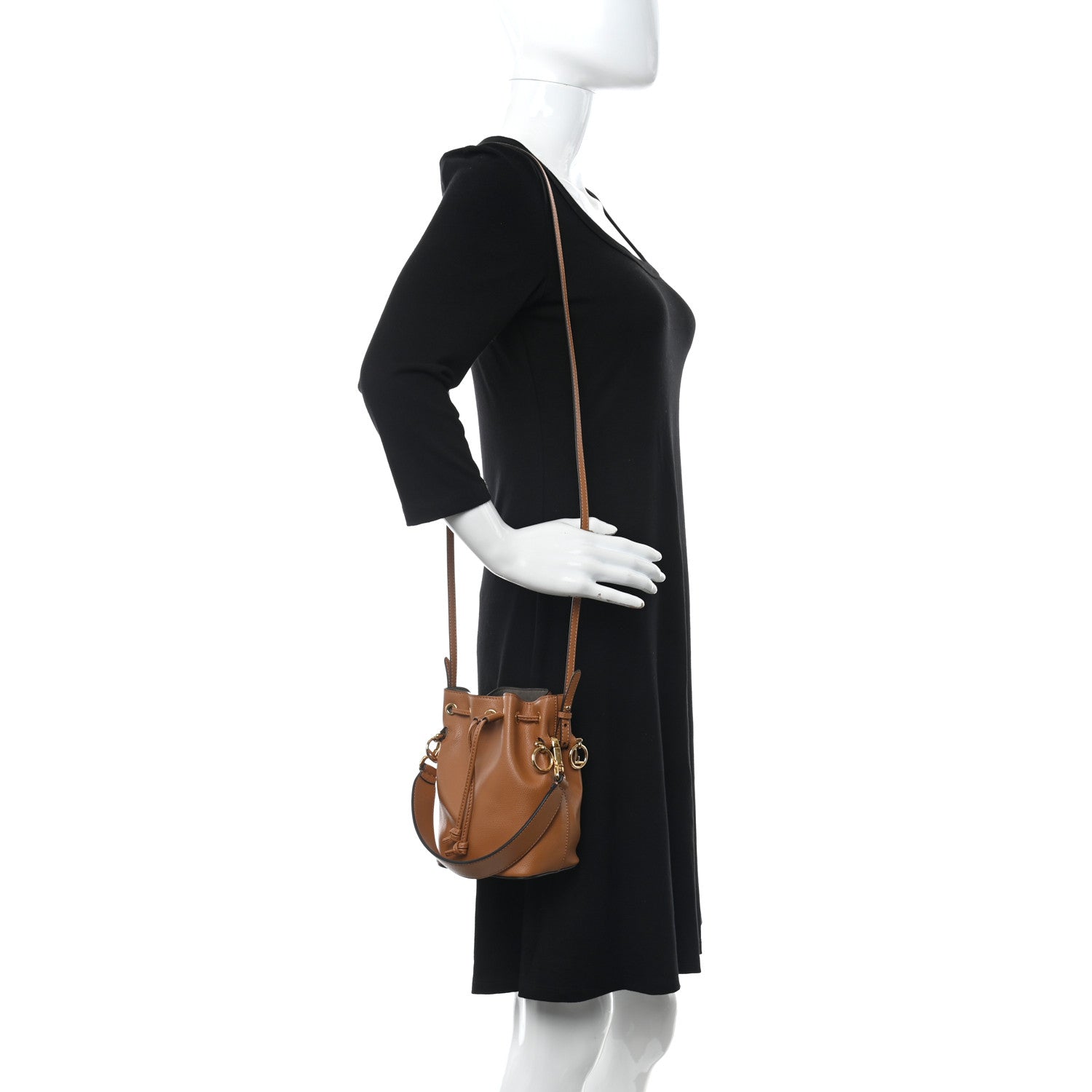 Fendi Vitello Cruise F is Fendi Mini Mon Tresor Bucket Bag Nocciola 2 of 19
