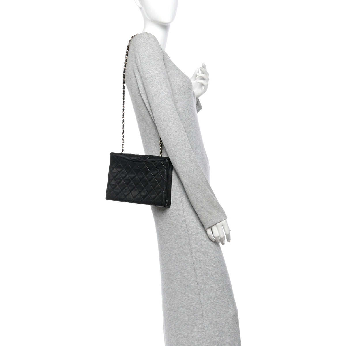 Lambskin Quilted CC Small Single Flap Black