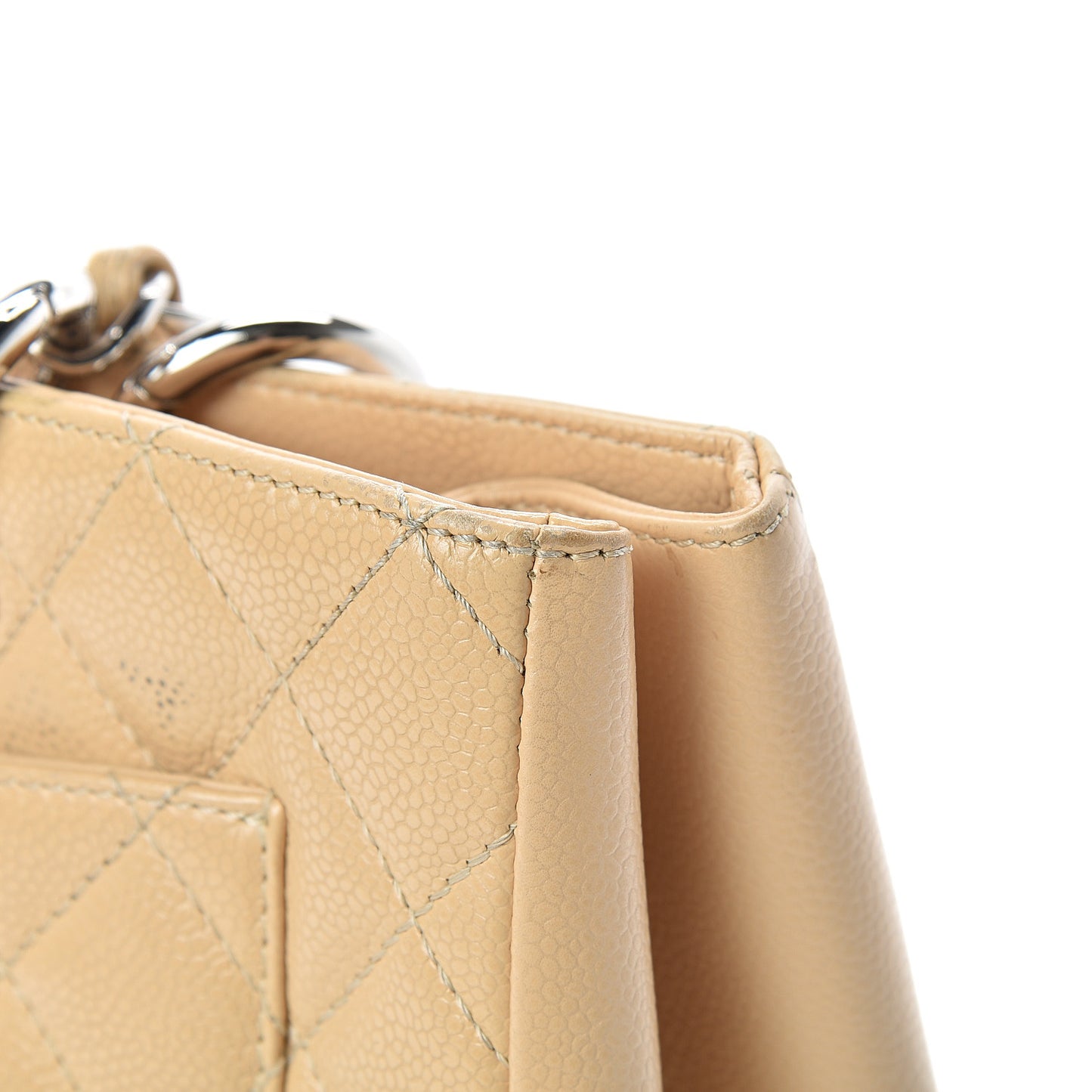 Caviar Quilted Grand Shopping Tote GST Beige