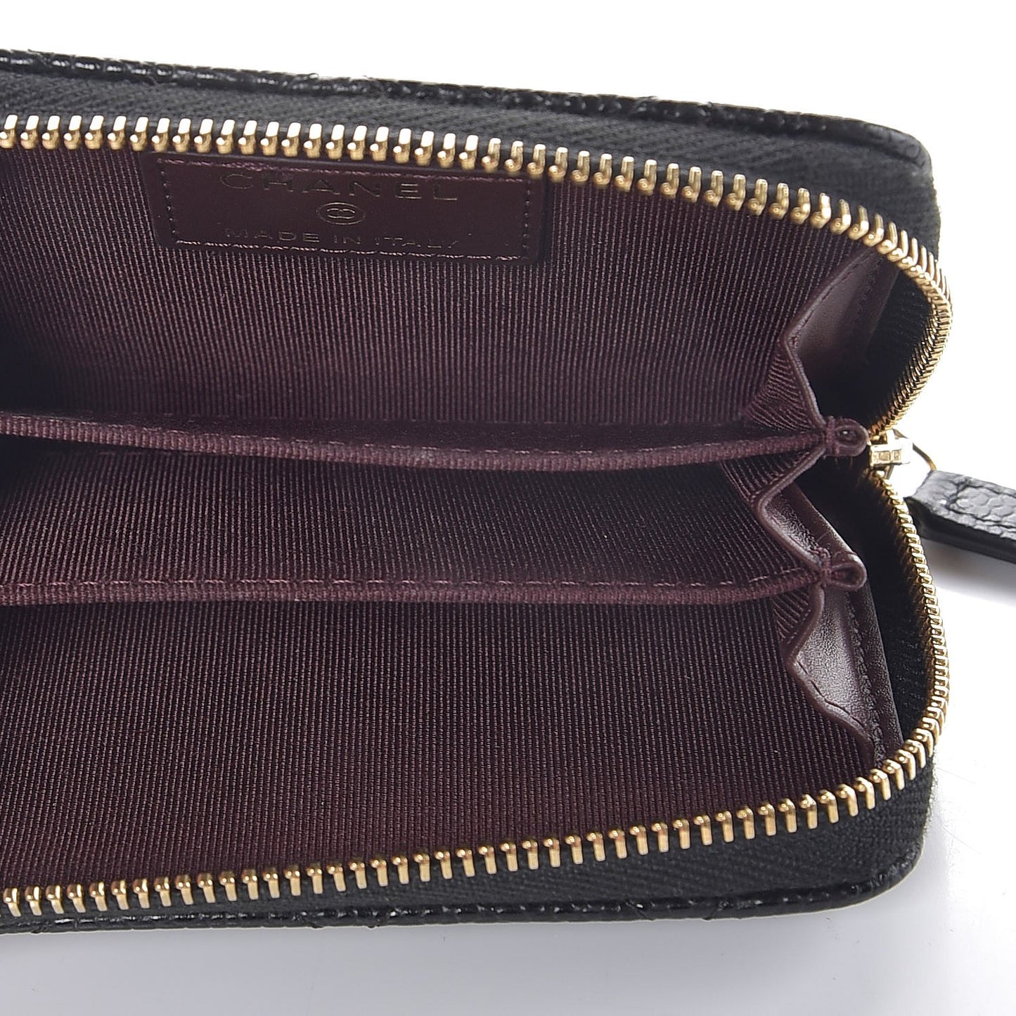 Caviar Quilted Zip Coin Purse Black