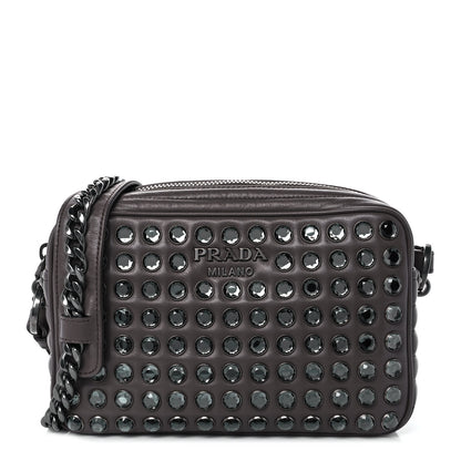 Prada Soft Calfskin Crystal Impunture Camera Bag Bambu 1 of 7