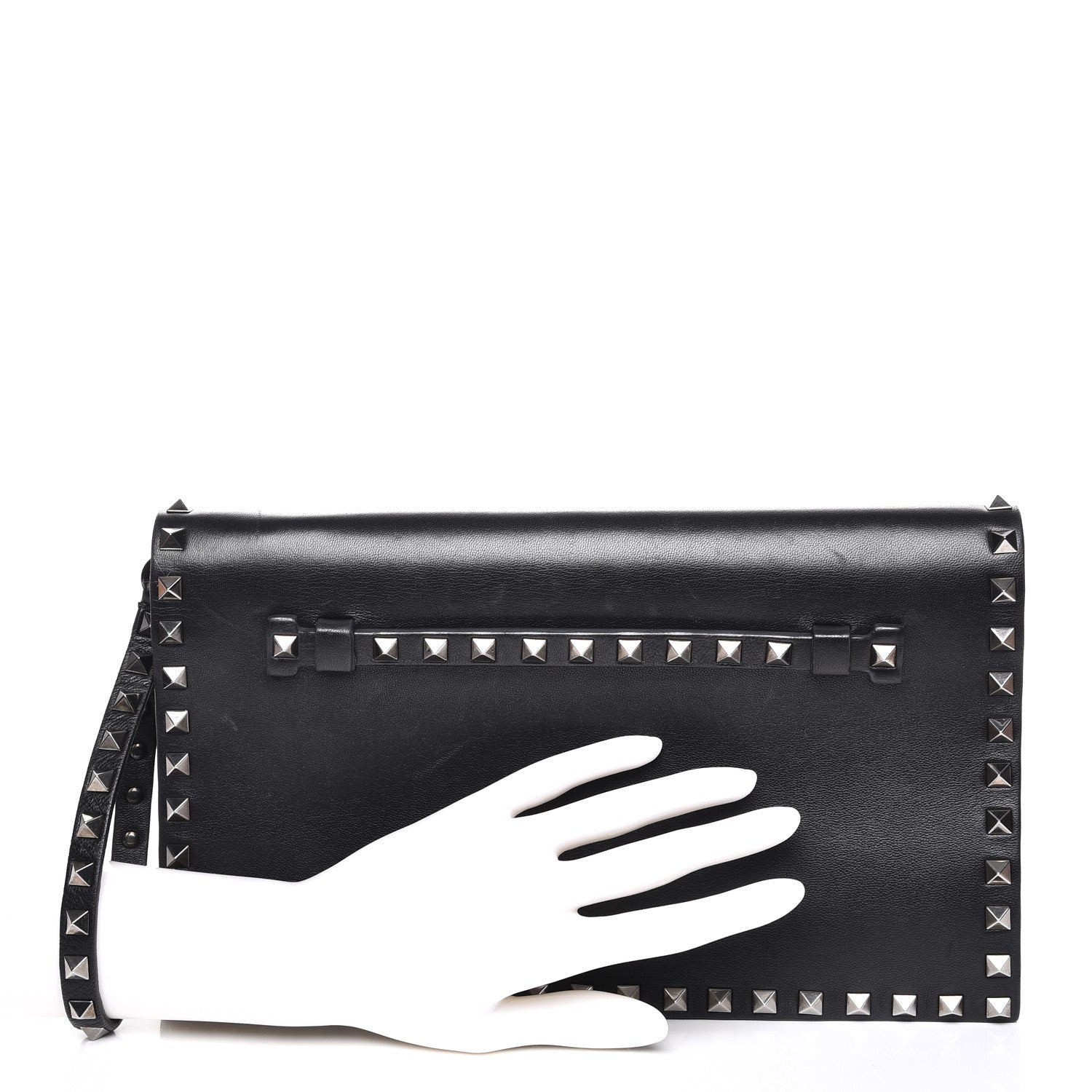Valentino Garavani Nappa Rockstud Wristlet Clutch Black 2 of 7