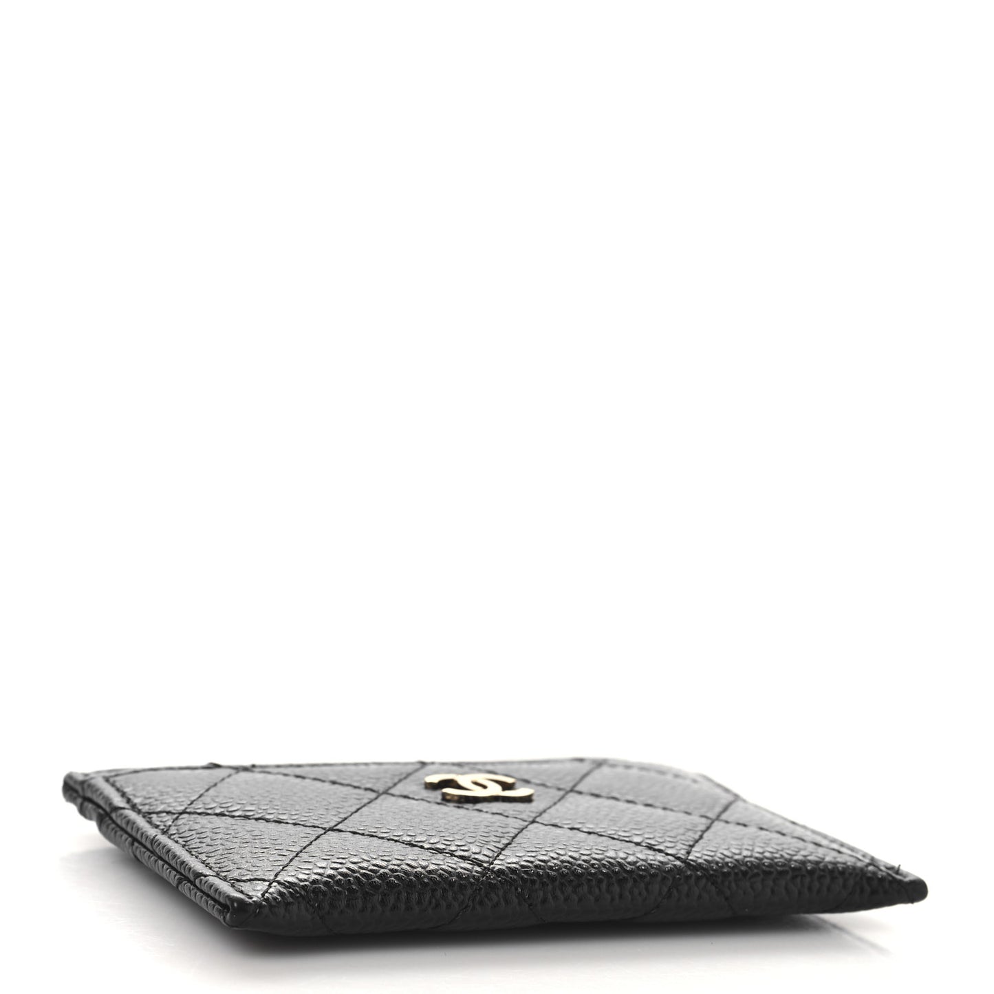 Caviar Quilted Card Holder Black