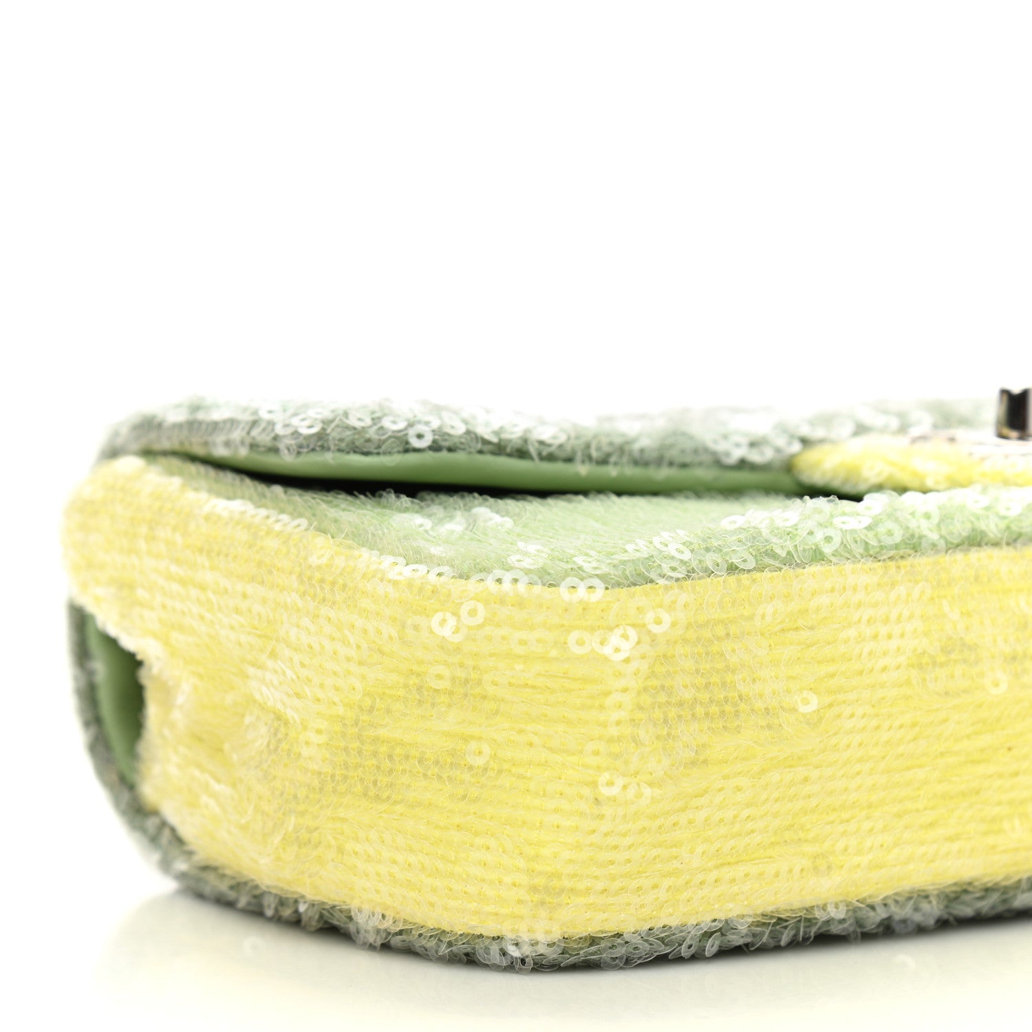 Chanel Sequin Mini Waterfall Flap Green Light Green Yellow 9 of 10