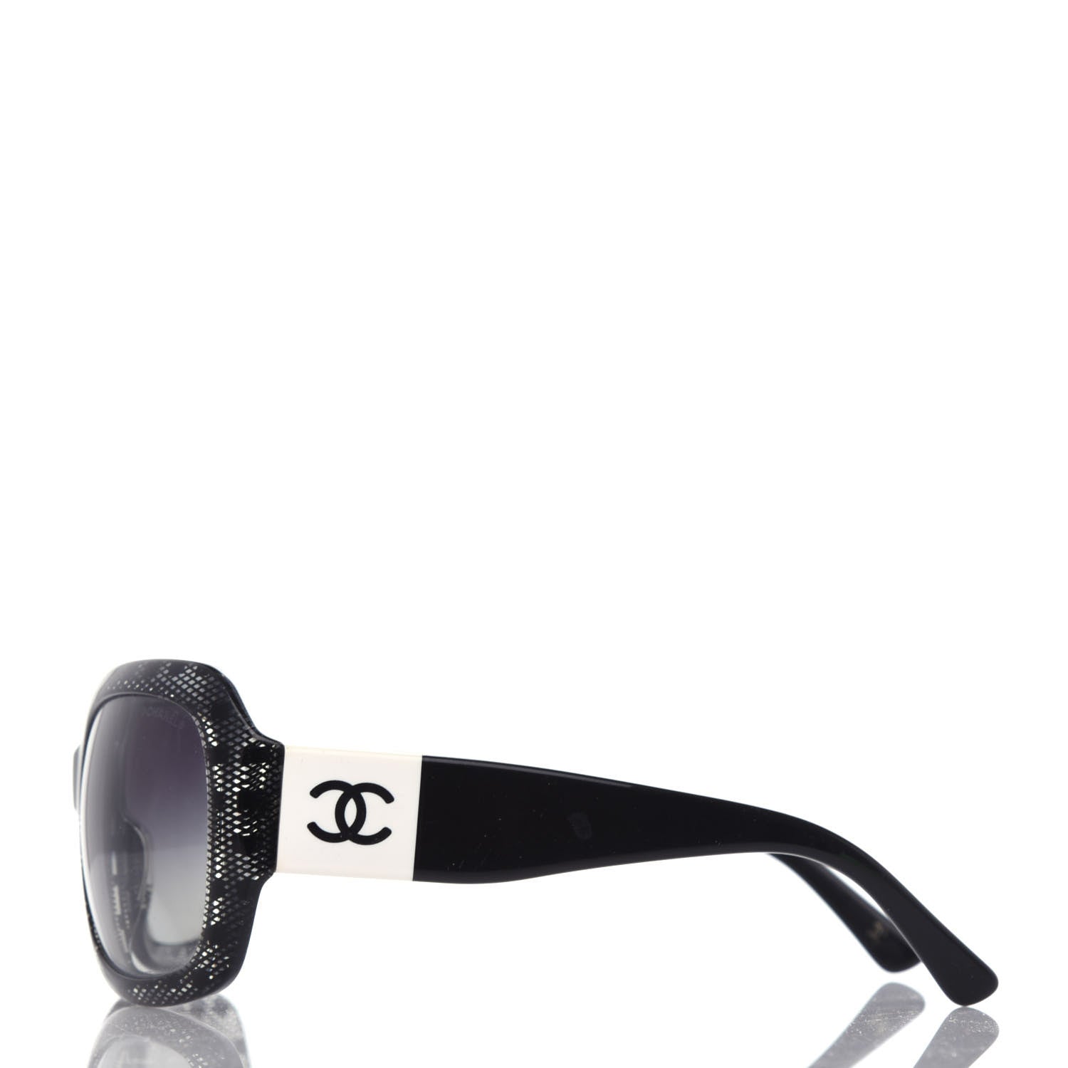 Chanel Acetate CC Lace Effect Sunglasses 5146 Black White 3 of 7