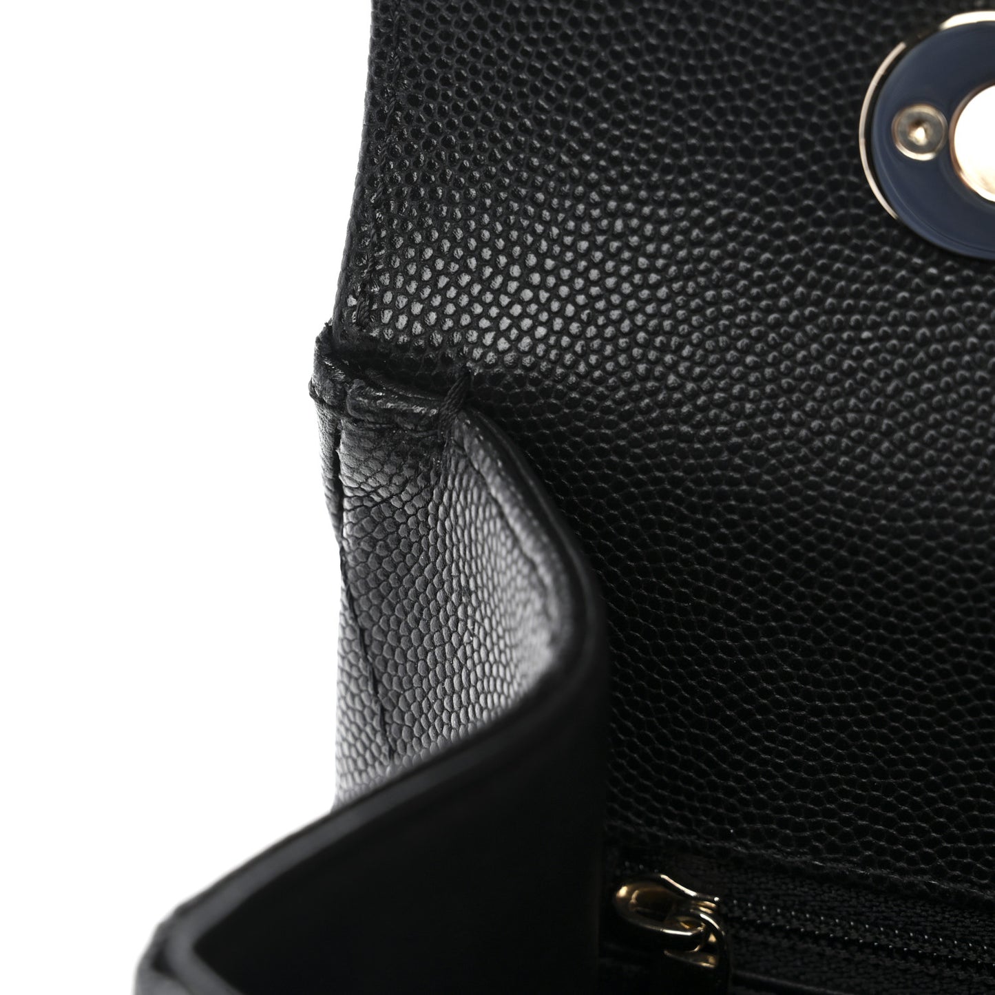 Caviar Quilted Medium Retro Twist Top Handle Flap Black